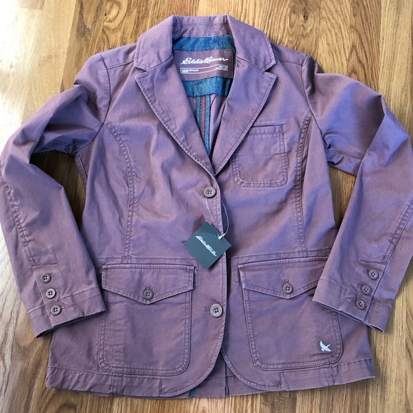 Eddie Bauer Size 6P Mauve Legend wash Stretch Button Front Pockets Jacket - Picture 3 of 10